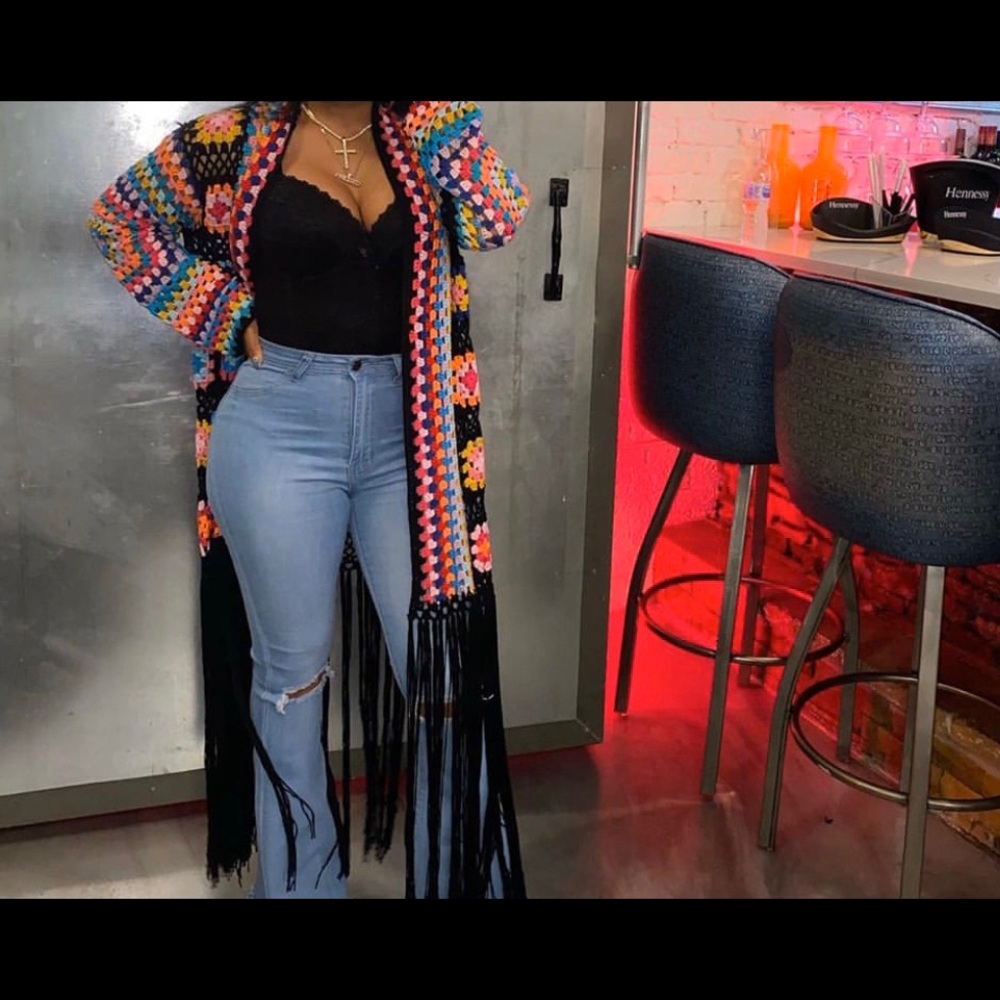 Colorful Full Crochet Cardigan